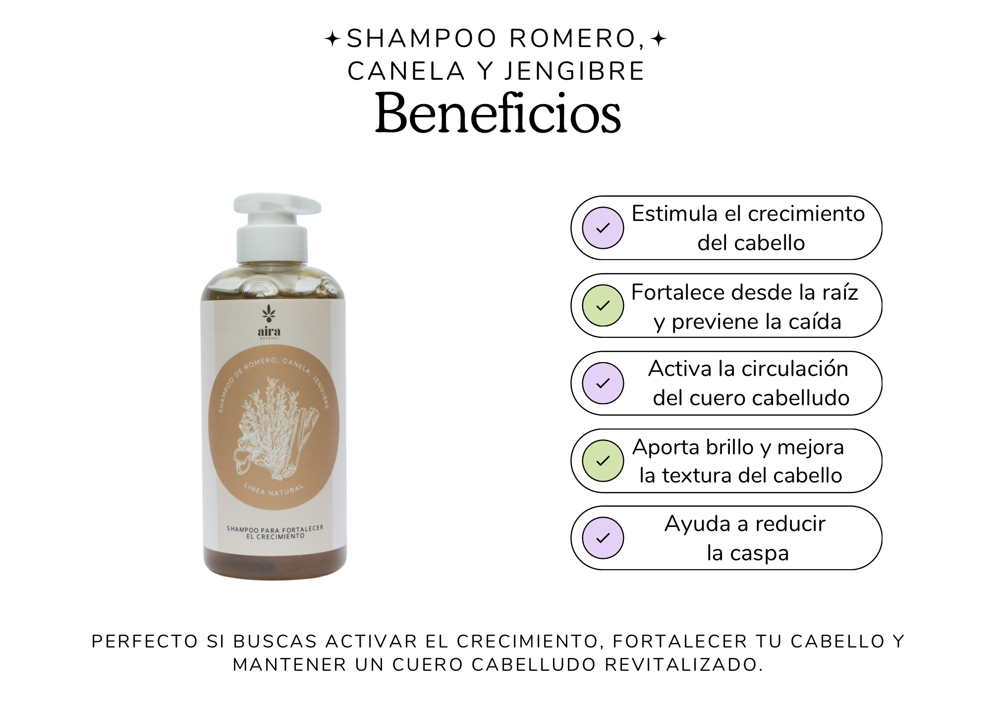 Rosemary, Cinnamon and Ginger Shampoo (Growth)